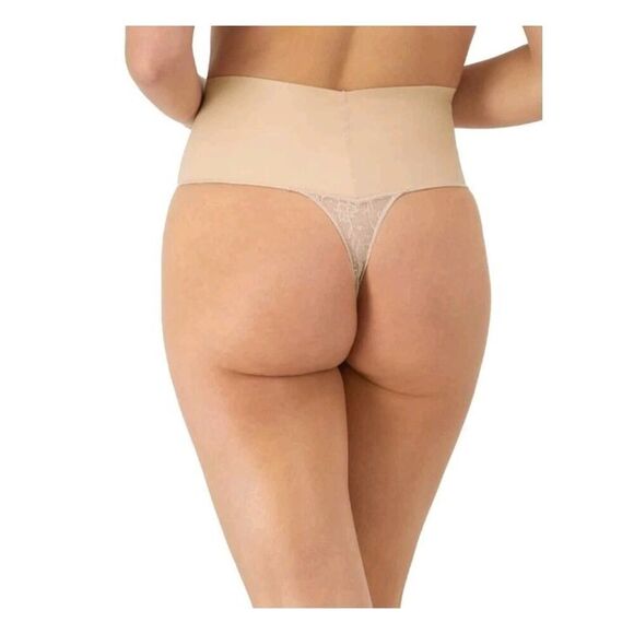 Maidenform Womens Shaping Thong Underwear 3XL Beige waistband Cool Comfort New - Picture 5 of 11